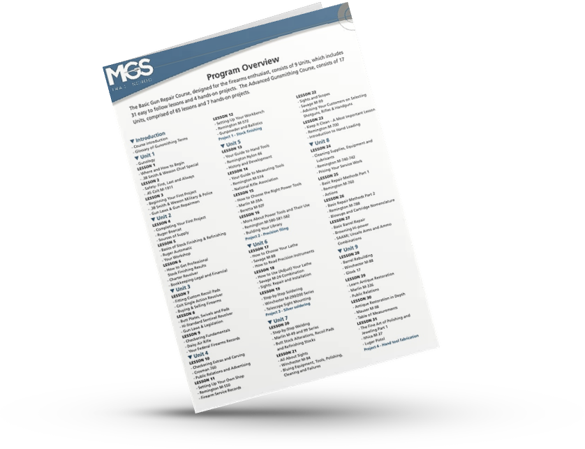 Modern Gun Program Outline - MGS Trade School
